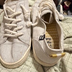 Billabong Cream Striped Espadrilles